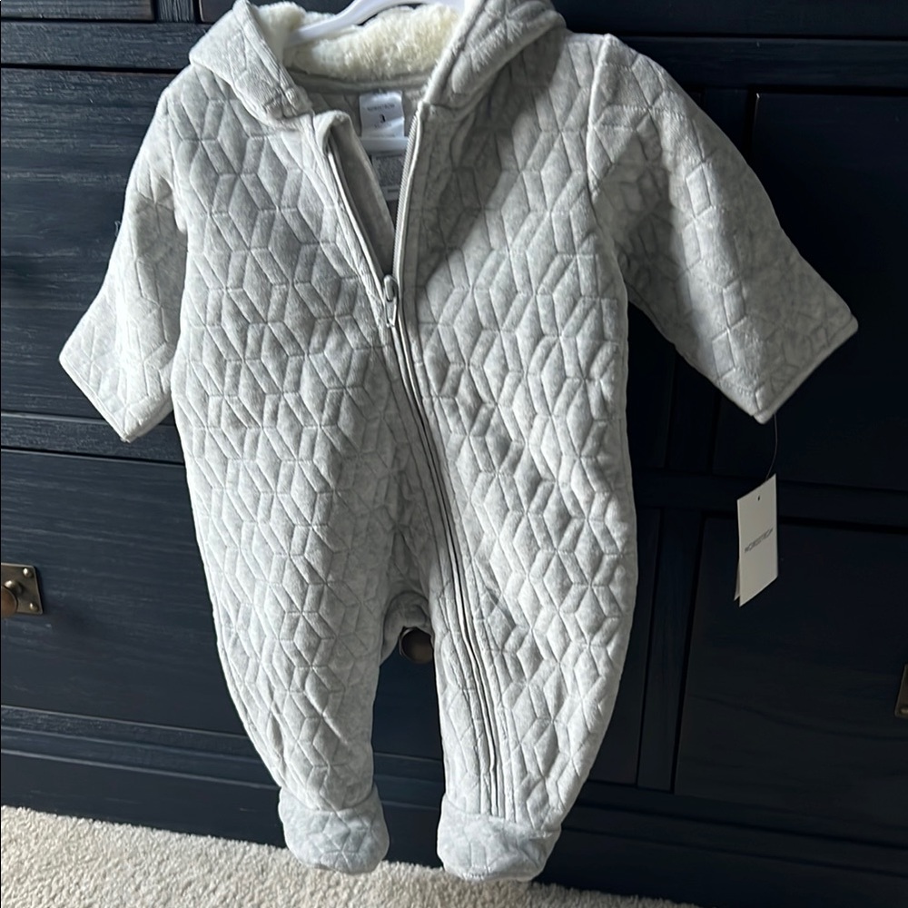 Nordstrom Baby Gray Quilted Footies
